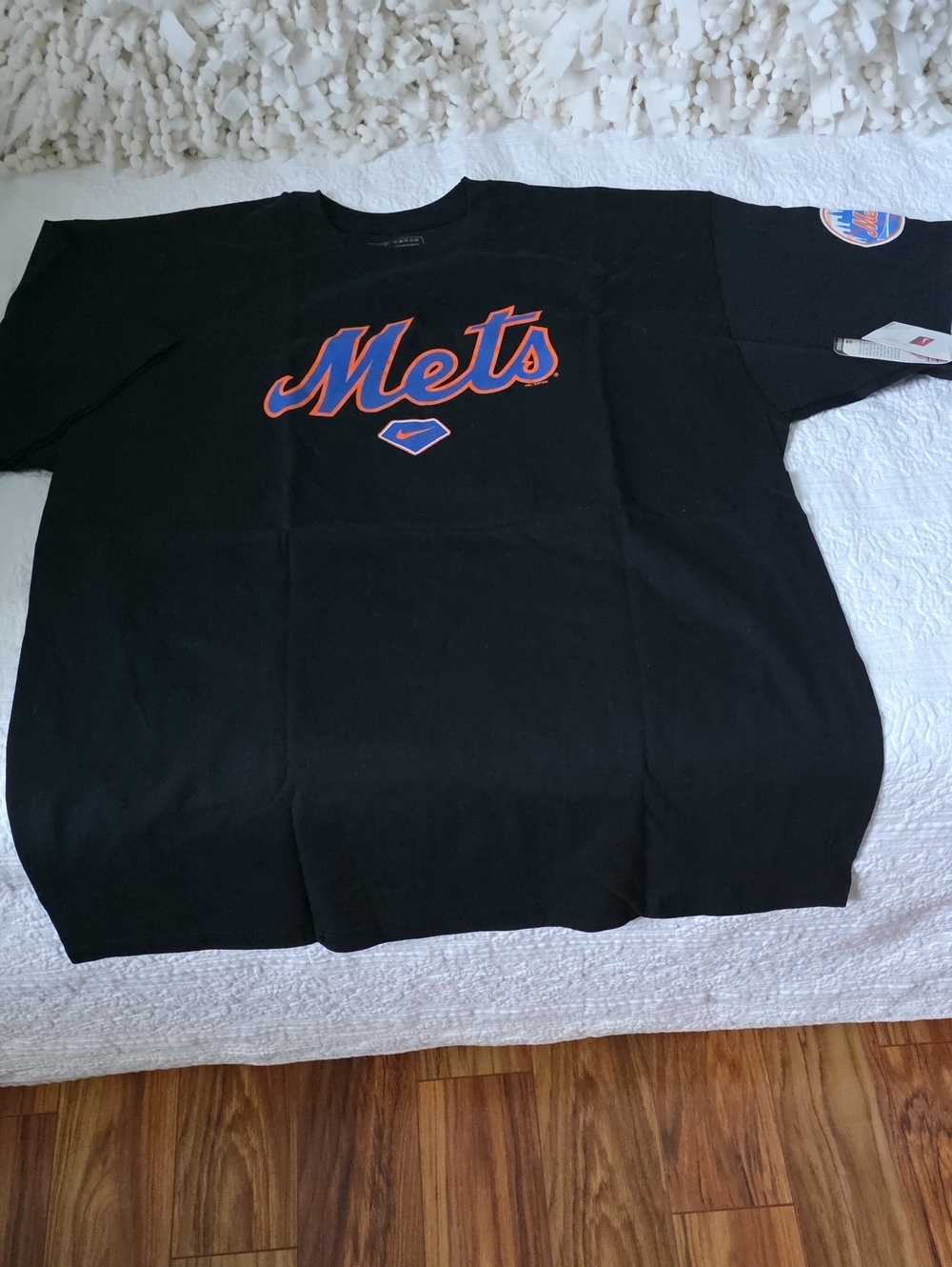 Nike Black Tee with Blue and Orange Mets Script